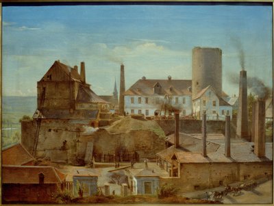 A Harkort gyár a Ruhr-parti Burg Wetterben alkotó: Alfred Rethel