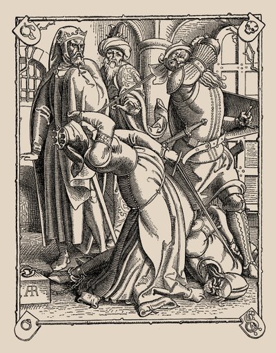 Die Nibelungen. Hogyan ölték meg Gunthert, Hagent és Kriemhildet, 1840-1841. alkotó: Alfred Rethel