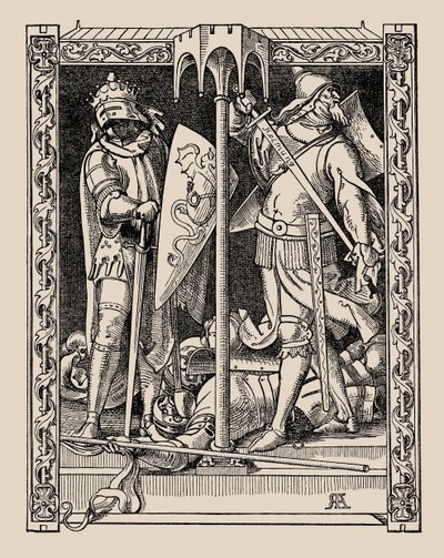 Die Nibelungen. Hogyan gyilkoltak meg Sir Dietrich férfiakat 1840-1841. alkotó: Alfred Rethel
