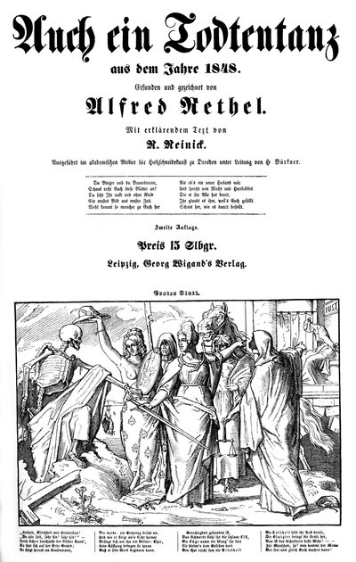 Totentanz 1848: A halált a Földre küldik alkotó: Alfred Rethel