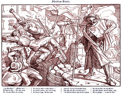 Totentanz 1848: A halál forradalmi polgárokat vezet alkotó: Alfred Rethel