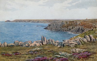 Cape Cornwall, valamint a barlangok és sziklák Lands Enden alkotó: Alfred Robert Quinton