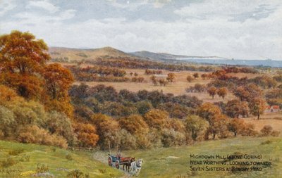 Highdown Hill (Goring felett), Worthing közelében, Seven Sisters és Beachy Head felé nézve alkotó: Alfred Robert Quinton