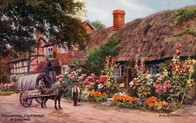 Hollyhocks, Cropthorne, Evesham alkotó: Alfred Robert Quinton