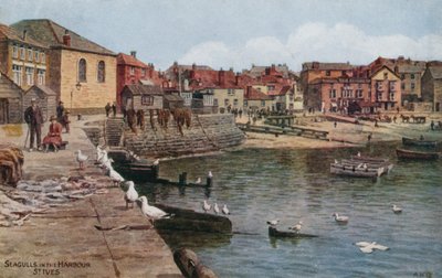 Sirályok a kikötőben, St Ives, Cornwall alkotó: Alfred Robert Quinton
