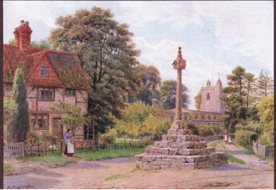 The Cross, East Hagbourne, Berkshire, The Cottages and the Village Life of Rural England, a Dent & Sons Limited kiadása, 1912 alkotó: Alfred Robert Quinton