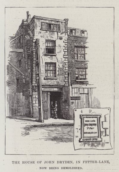 A Fetter-Lane-ben található John Dryden házát most lebontják alkotó: Alfred Robert Quinton