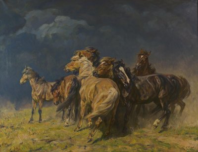 Lovak orkán erejű szélben alkotó: Alfred Roloff