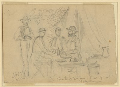 A három herceg, tábor Yorktownban, 1862. április 5. és május 4. között (ceruza papíron) alkotó: Alfred Rudolph Waud