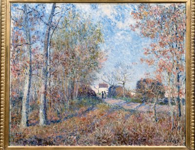 Fasarok Sablonokkal vagy a faérchez vezető út (Fontainebleau erdőszéle, Moret-sur-Loing közelében) Alfred Sisley festménye (1839-1899) 1883 Dim. 0,6x0,73 m Párizs, Muse d