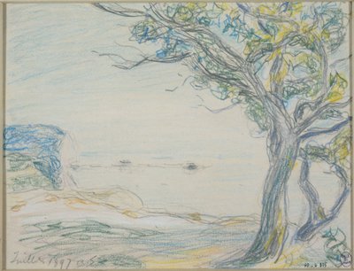 Fák a tengerparton alkotó: Alfred Sisley