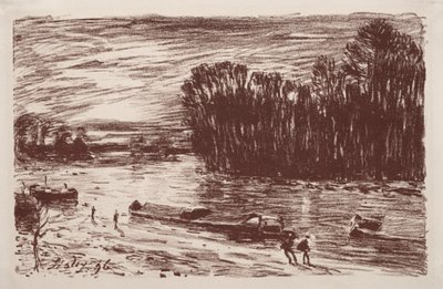 Banks of the Loing, Saint-Mammès közelében, 1896. alkotó: Alfred Sisley