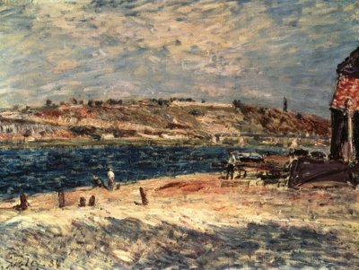 Flußufer Saint-Mammes-ban alkotó: Alfred Sisley