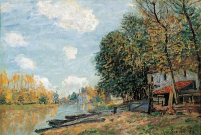 Moret: A Loing folyó partjai, 1877 alkotó: Alfred Sisley