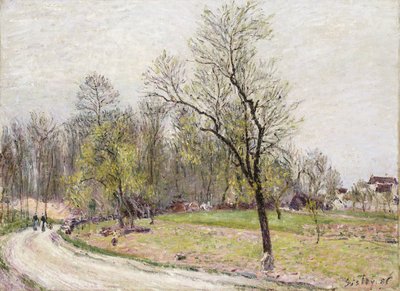 Az erdő széle tavasszal, este; Az erdő széle tavasszal, este, 1886 alkotó: Alfred Sisley
