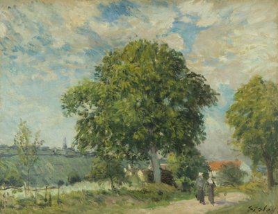 A falu bejárata, 1880 körül (olaj, vászon) alkotó: Alfred Sisley
