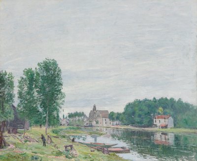 A Matrat csónakgyár, Moret-Sur-Loing, esős idő alkotó: Alfred Sisley