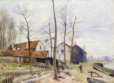Moret malmai, felkelő nappal; Moret malmai, napkeltekor, 1889 alkotó: Alfred Sisley