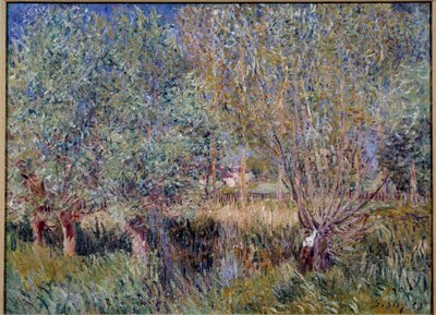 Fűzfák az Orvanne folyó partján. Alfred Sisley festménye (1839-1899) alkotó: Alfred Sisley