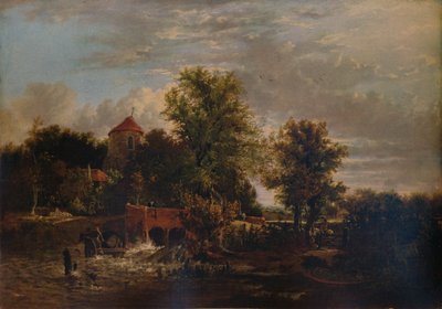 Zsilipkapu a folyó nyugati partján, c1832 alkotó: Alfred Stannard