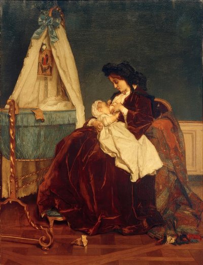 Alfred Stevens, a művész felesége és fia, Léopld alkotó: Alfred Emile Stevens