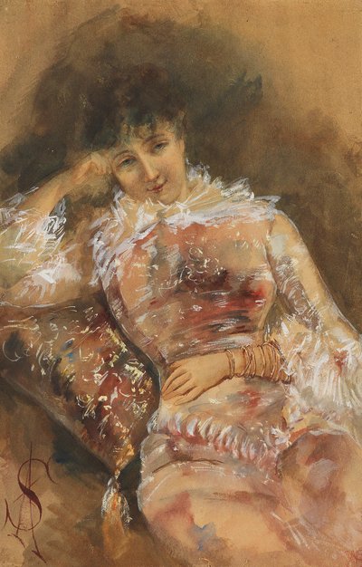 Sarah Bernhardt portréja 1844-1923, c. 1880. alkotó: Alfred Emile Stevens