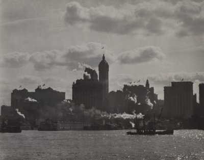 A Singer-épület a Hudson-folyóról nézve alkotó: Alfred Stieglitz