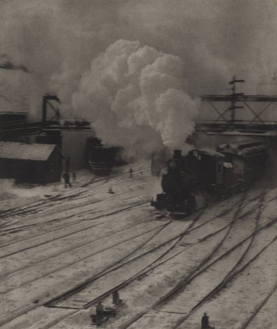 A vasútállomás, télen alkotó: Alfred Stieglitz