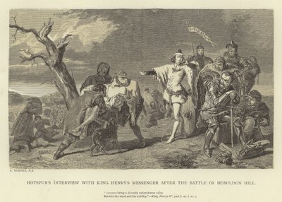 A Hotspur interjúja Henrik király hírnökével a Homildon Hill-i csata után alkotó: Alfred W. Elmore