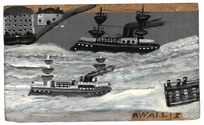 Gunboats in Wartime, 1855-1942 körül (olaj, tábla) alkotó: Alfred Wallis