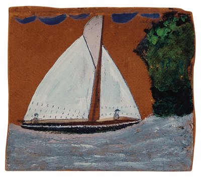 Vitorlás barna égbolttal alkotó: Alfred Wallis