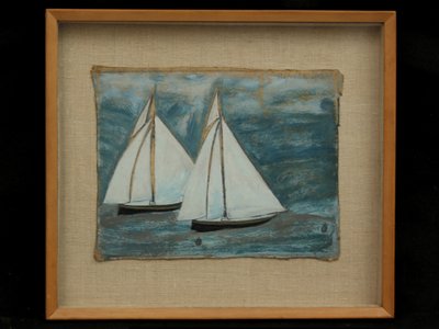 Két vitorlás, 1930 körül alkotó: Alfred Wallis