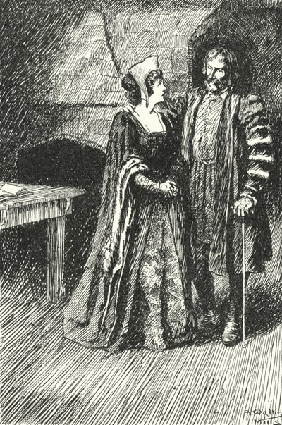 Margaret Roper, Sir Thomas More legidősebb lánya, meglátogatta apját a börtönben, 1535-ben alkotó: Alfred Wallis Mills