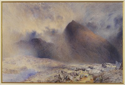 Snowdon hegy a derült felhőkön keresztül, 1857 (wc és ceruza papíron) alkotó: Alfred William Hunt