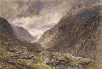 Llanberis-hágó, 1853 körül (akvarell, papír) alkotó: Alfred William Hunt