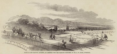 A vasúti baleset helyszíne, Chester, a Dee-viadukt alkotó: Alfred William Hunt