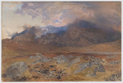 Snowdon egy áprilisi jégvihar után [vagy Snowdon oszladozó felhőkön át] alkotó: Alfred William Hunt