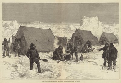 Az Északi-sarki Expedíció, egy szánkóparti éjszakai kempingezés alkotó: Alfred William Hunt
