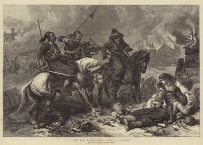 A háború, Bashi-Bazouk felgyújt egy falut alkotó: Alfred William Hunt