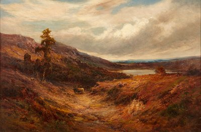 Felvidéki szarvasmarha hegyi ösvényen (olaj, vászon) alkotó: Alfred de Breanski