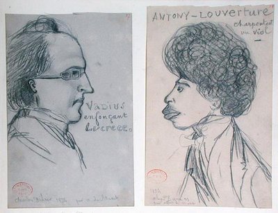 Charles Nodier (1780-1844), Gustave Planche (1808-57) és Alexandre Dumas Pere (1802-70) portréi alkotó: Alfred de Musset