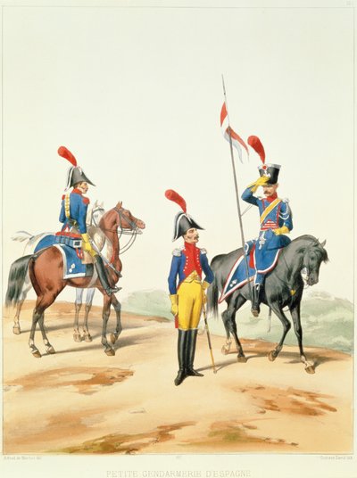 Francia csapatok, vésette Gustave David (1824-91) 1810 alkotó: Alfred de after Marbot