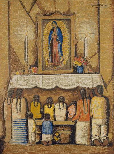 Cím nélkül, 1946 után (szitanyomat) alkotó: Alfredo Ramos Martinez