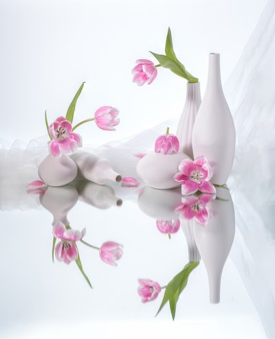 Rózsaszín tulipánok tükröződései alkotó: Alice Sheng