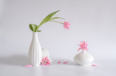 Lágy rózsaszín tulipánkompozíció alkotó: Alice Sheng