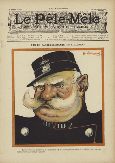 Nincsenek összejövetelek. Illusztráció: Le Pele-Mele, 1902 alkotó: Aline Clement