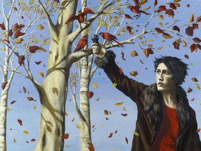 A madarak a kertünkben (akril és olaj, vászon) alkotó: Alix Contemporary Artist Soubiran Hall
