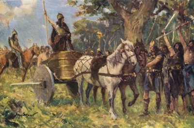 Boadicea királynő a britekhez szól (színes litó) alkotó: Allan (after) Stewart