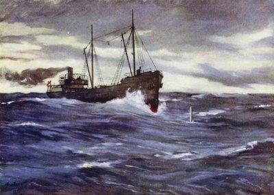 A Thordis collier egy német tengeralattjárót készül döngölni alkotó: Allan (after) Stewart