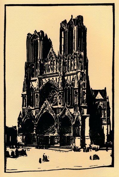 Rheims-székesegyház, 1914, 1918 alkotó: Allan Douglass Mainds